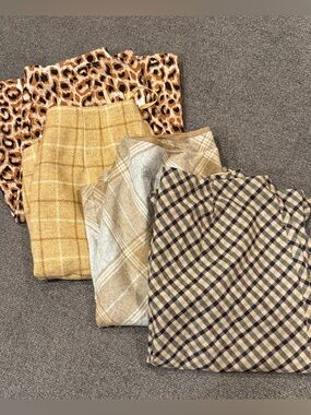 Bundle - 4 Skirts Plaid and Animal Print  Skirts Women size 8